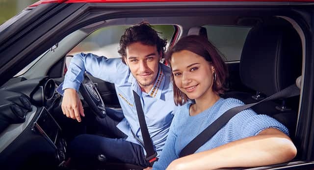 Two people in a car